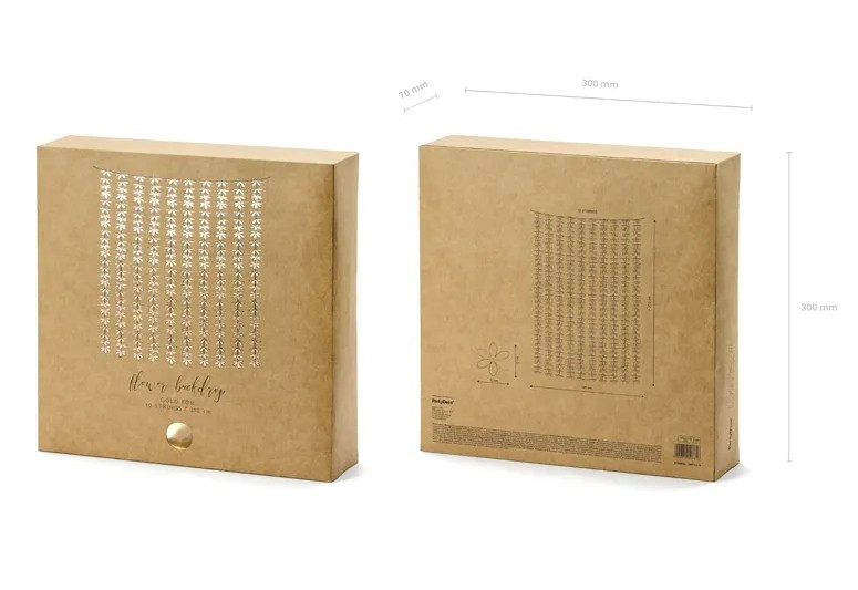 Kurtyna Kwiatki złota 100x210cm GNT1-019 PartyDeco
